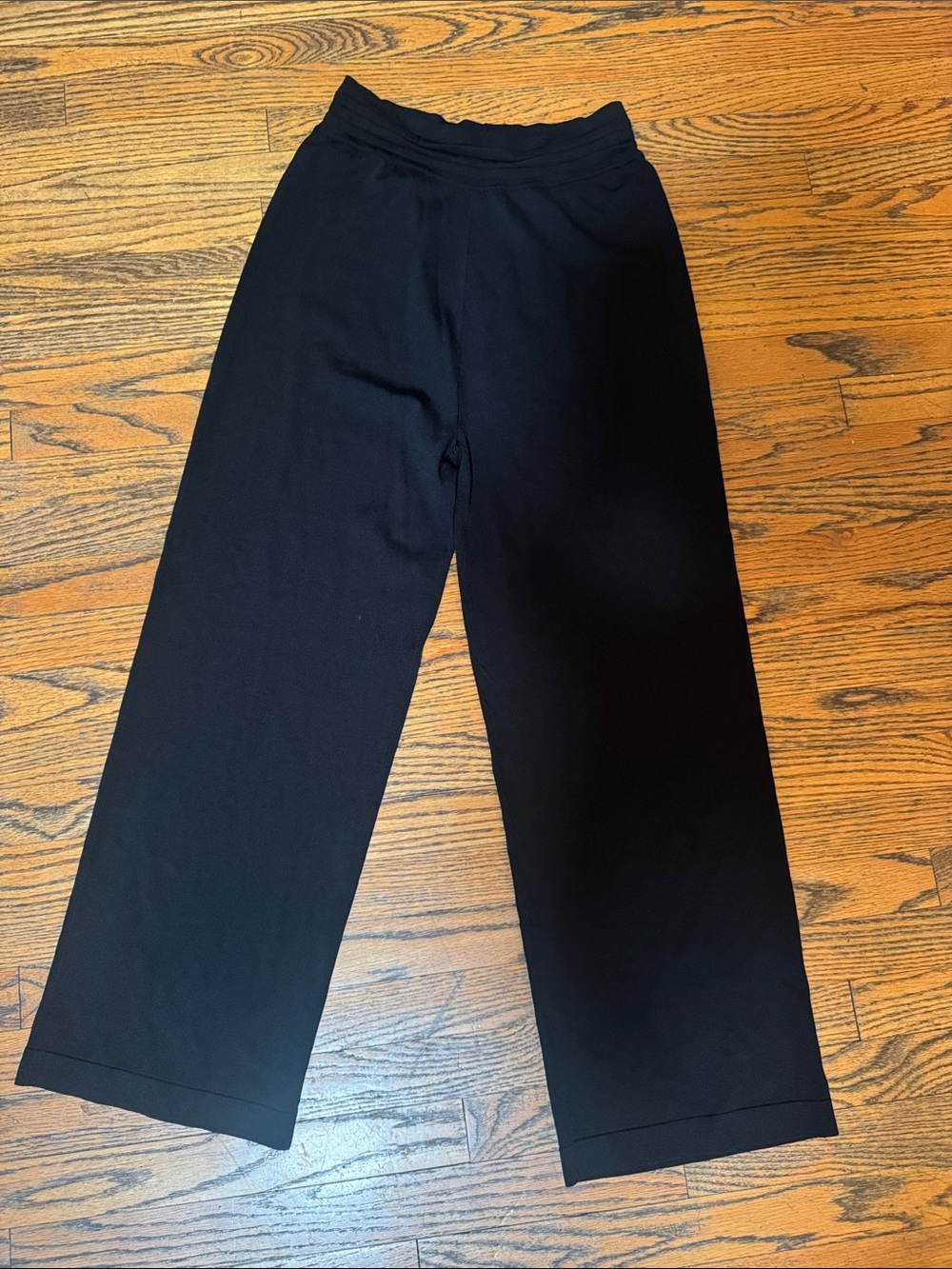 Womens Black Wide-Leg Pull-On Pants